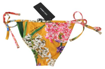 Dolce & Gabbana - Chic Floral Orange Bikini Bottom