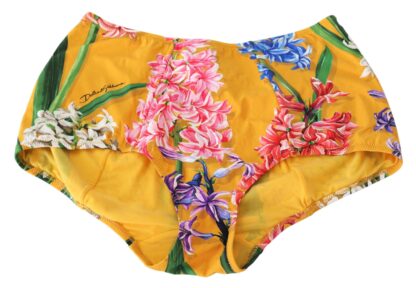 Dolce & Gabbana - Chic Orange Floral High Waist Bikini Bottom