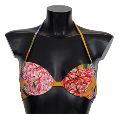 Dolce & Gabbana - Sunny Floral Bikini Top For Elegant Beach Days