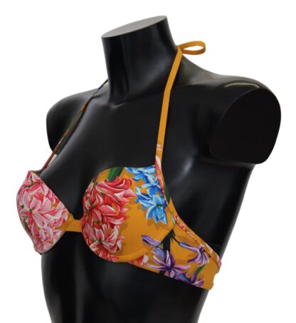 Dolce & Gabbana - Sunny Floral Bikini Top For Elegant Beach Days