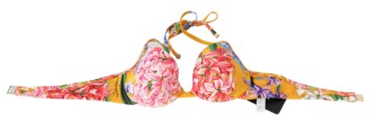 Dolce & Gabbana - Sunny Floral Bikini Top For Elegant Beach Days