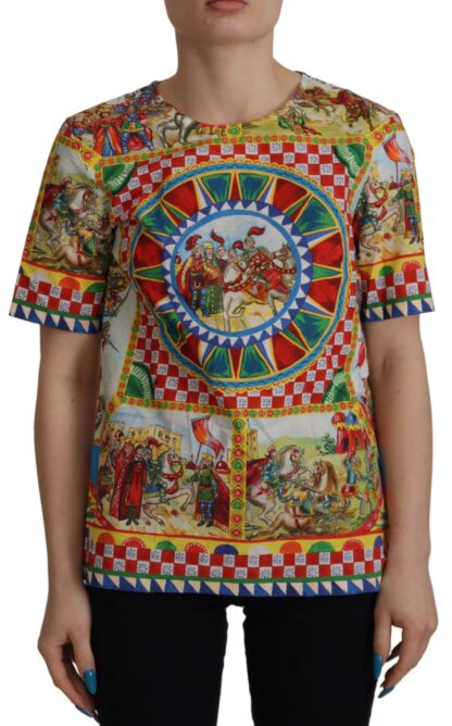 Dolce & Gabbana - Multicolor Carretto Print Cotton T-Shirt