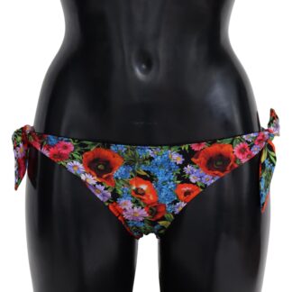 Dolce & Gabbana - Elegant Black Floral Bikini Bottom