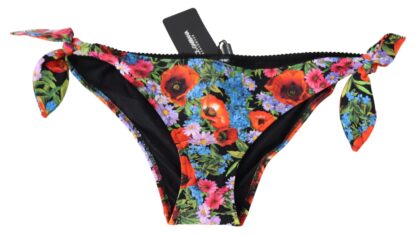 Dolce & Gabbana - Chic Floral Side Tie Bikini Bottom