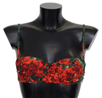 Dolce & Gabbana - Floral Elegance Red Bikini Top