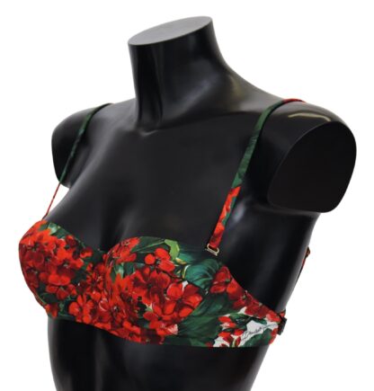 Dolce & Gabbana - Floral Elegance Red Bikini Top