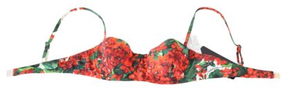 Dolce & Gabbana - Floral Elegance Red Bikini Top