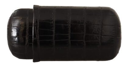 Dolce & Gabbana - Elegant Dual Slot Crocodile Leather Cigar Case