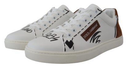 Dolce & Gabbana - Elegant White Leather Casual Sneakers