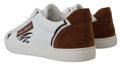 Dolce & Gabbana - Elegant White Leather Casual Sneakers