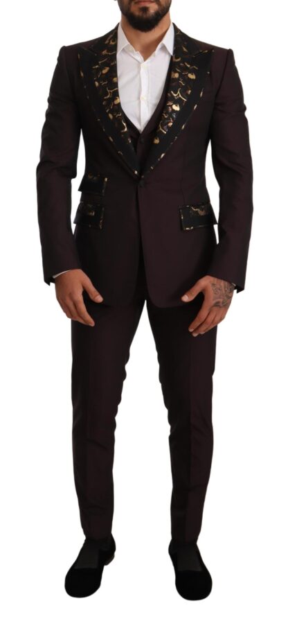 Dolce & Gabbana - Elegant Purple Slim Fit 3-Piece Suit