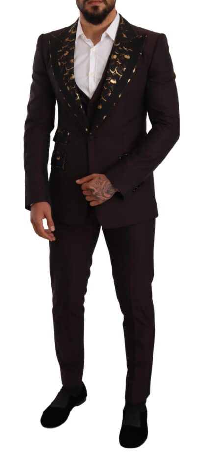 Dolce & Gabbana - Elegant Purple Slim Fit 3-Piece Suit