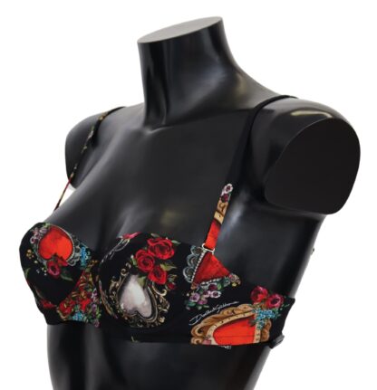 Dolce & Gabbana - Chic Floral Heart Print Bikini Top