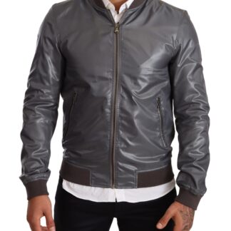 Dolce & Gabbana - Elegant Black Bomber with Leather Accents