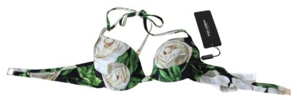 Dolce & Gabbana - Elegant Rose Print Bikini Top