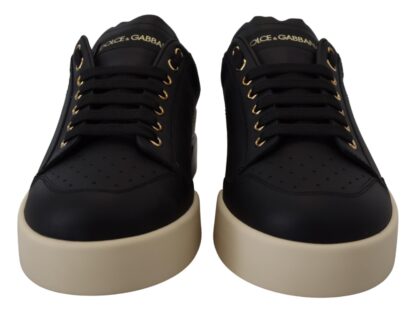 Dolce & Gabbana - Elegant Black Leather Low Top Sneakers