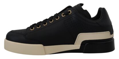 Dolce & Gabbana - Elegant Black Leather Low Top Sneakers