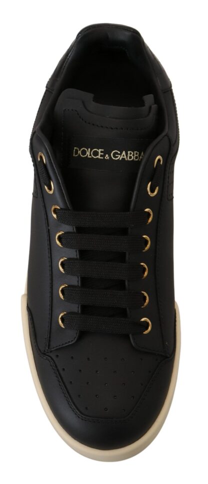 Dolce & Gabbana - Elegant Black Leather Low Top Sneakers