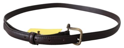 Scervino Street - Elegant Dark Brown Leather Belt with Bronze-Tone Hardware