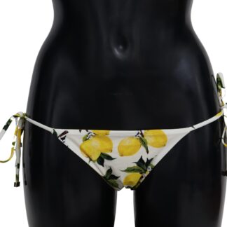 Dolce & Gabbana - Chic Black Side-Tie Coral Print Bikini Bottom