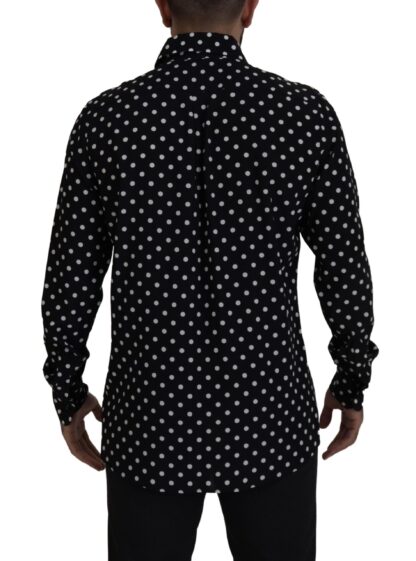 Dolce & Gabbana - Elegant Black Polka Dot Silk Men's Shirt