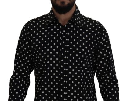 Dolce & Gabbana - Elegant Black Polka Dot Silk Men's Shirt