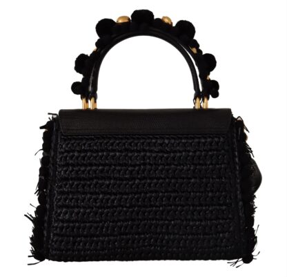 Dolce & Gabbana - Elegant Black Gold Detail Shoulder Bag