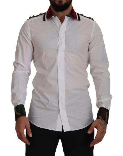 Dolce & Gabbana - Elegant Slim Fit White Cotton Dress Shirt