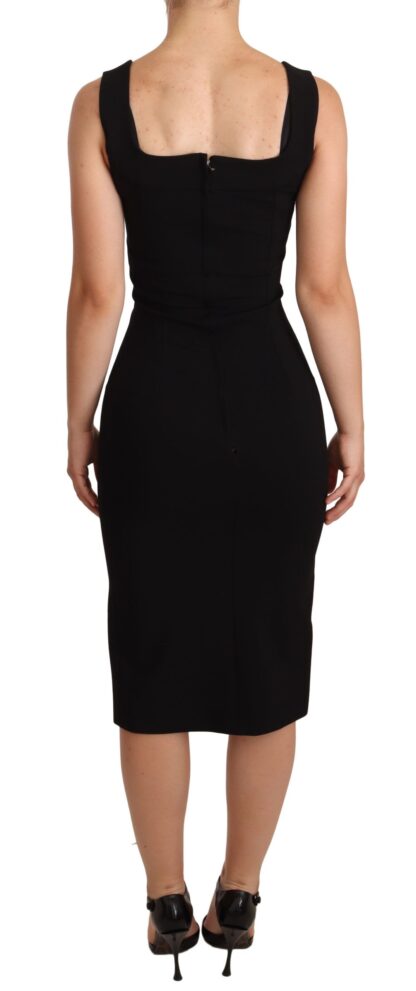 Dolce & Gabbana - Sleek Square Neck Midi Cocktail Dress