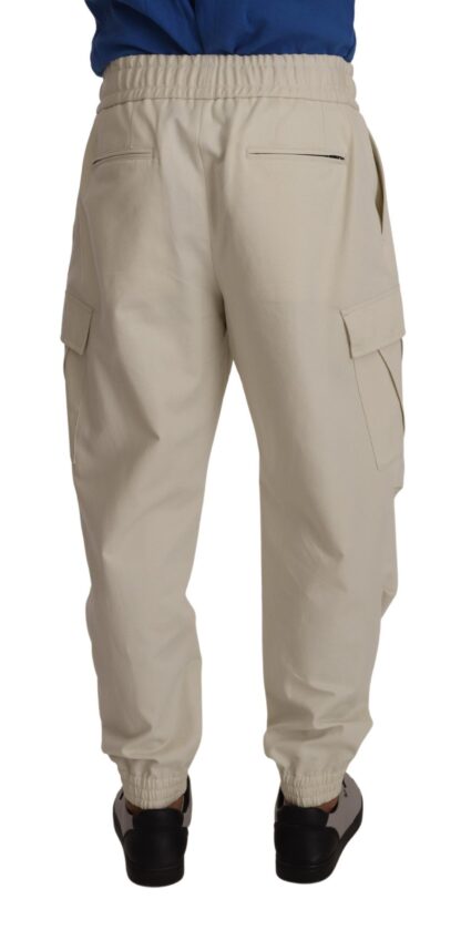 Dolce & Gabbana - Off White Cotton Jogger Cargo Sweatpants