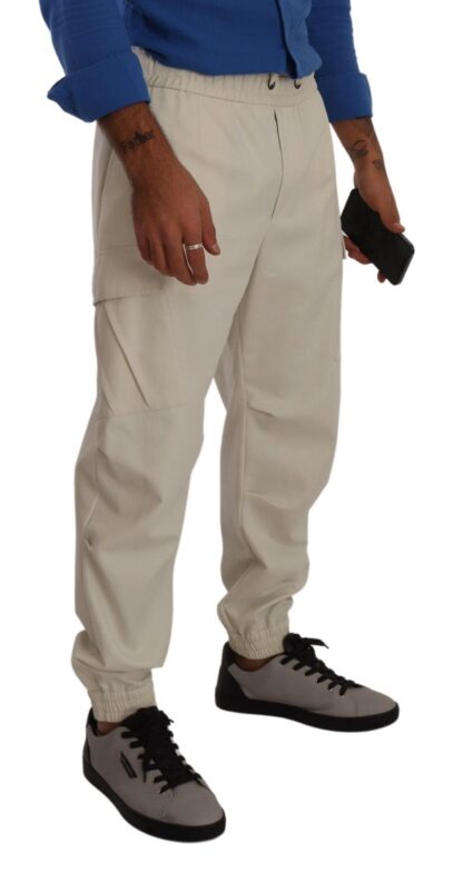 Dolce & Gabbana - Off White Cotton Jogger Cargo Sweatpants