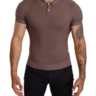 Dolce & Gabbana - Elegant Purple Silk Short Sleeve T-Shirt