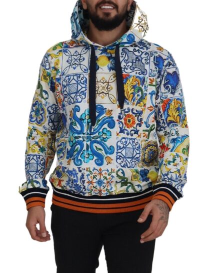 Dolce & Gabbana - Majolica Print Cotton Hooded Sweater