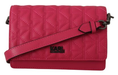 Karl Lagerfeld - Chic Peony Pink Leather Crossbody Bag