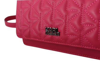 Karl Lagerfeld - Chic Peony Pink Leather Crossbody Bag