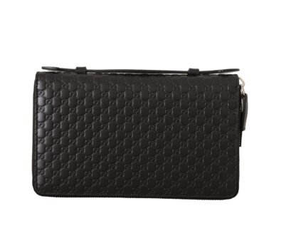 Gucci - Elegant Black Leather Men's Zip Wallet