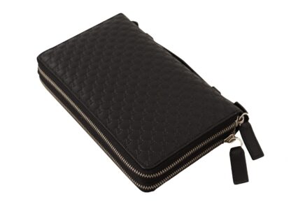 Gucci - Elegant Black Leather Men's Zip Wallet