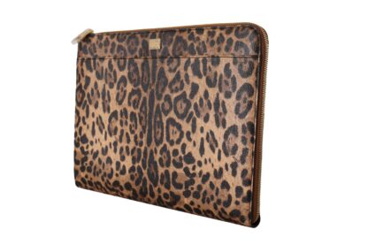 Dolce & Gabbana - Elegant Leopard Print Leather Clutch