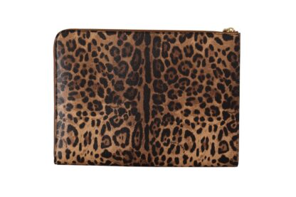 Dolce & Gabbana - Elegant Leopard Print Leather Clutch