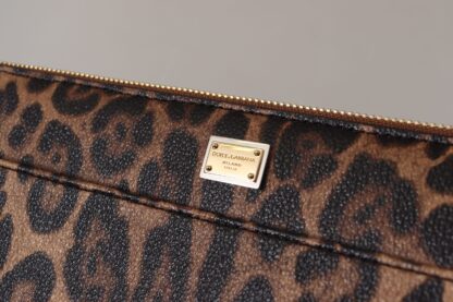 Dolce & Gabbana - Elegant Leopard Print Leather Clutch