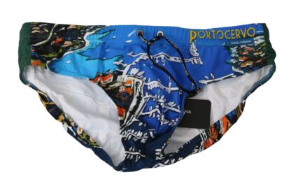 Dolce & Gabbana - Elegant PORTOCERVO Print Swim Briefs