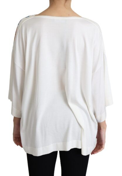 Dolce & Gabbana - Elegant Off-White Silk Majolica Top