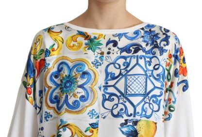 Dolce & Gabbana - Elegant Off-White Silk Majolica Top