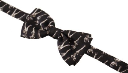 Dolce & Gabbana - Elegant Black and White Silk Bow Tie