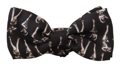 Dolce & Gabbana - Elegant Black and White Silk Bow Tie