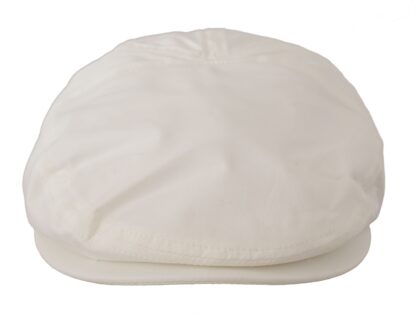 Dolce & Gabbana - Chic White Newsboy Cap Cotton Blend