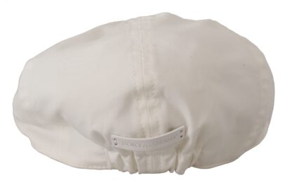 Dolce & Gabbana - Chic White Newsboy Cap Cotton Blend