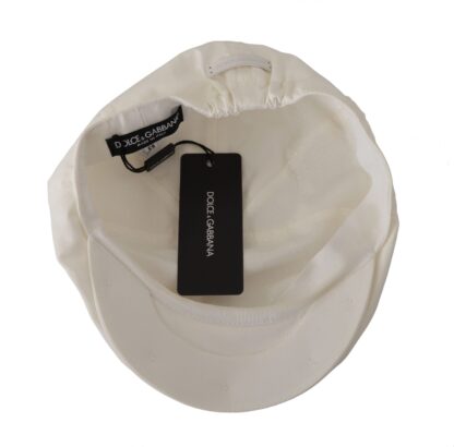 Dolce & Gabbana - Chic White Newsboy Cap Cotton Blend