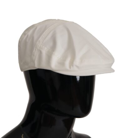 Dolce & Gabbana - Chic White Newsboy Cap Cotton Blend