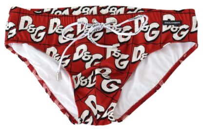 Dolce & Gabbana - Elegant Red Swim Briefs with Signature Print